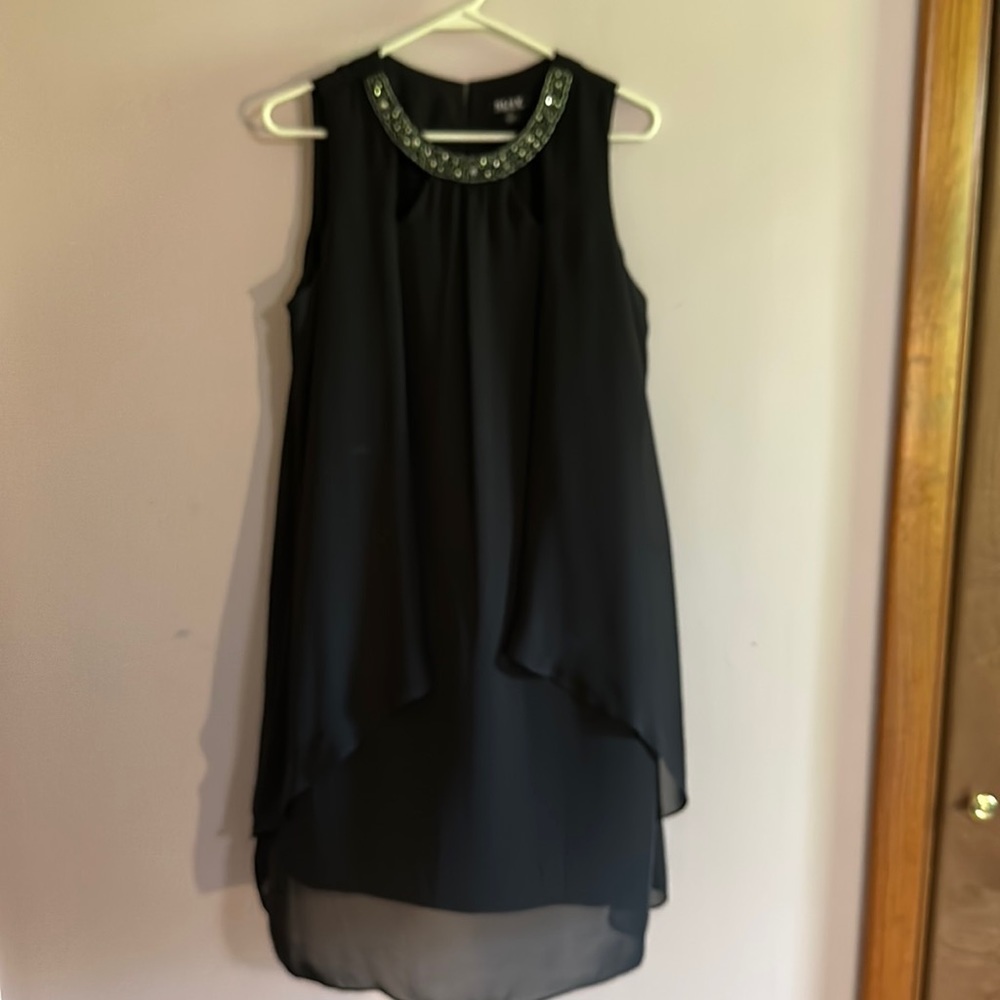 Black chiffon cocktail dress